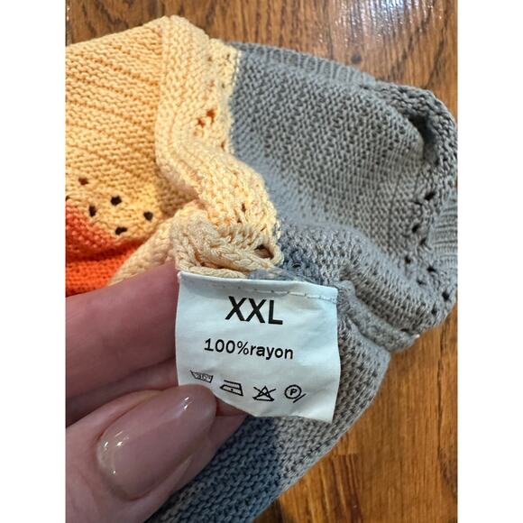 Unique Women's Colorful Crochet Tank Top Size XXL Boho Summer Vibes - Picture 6 of 6